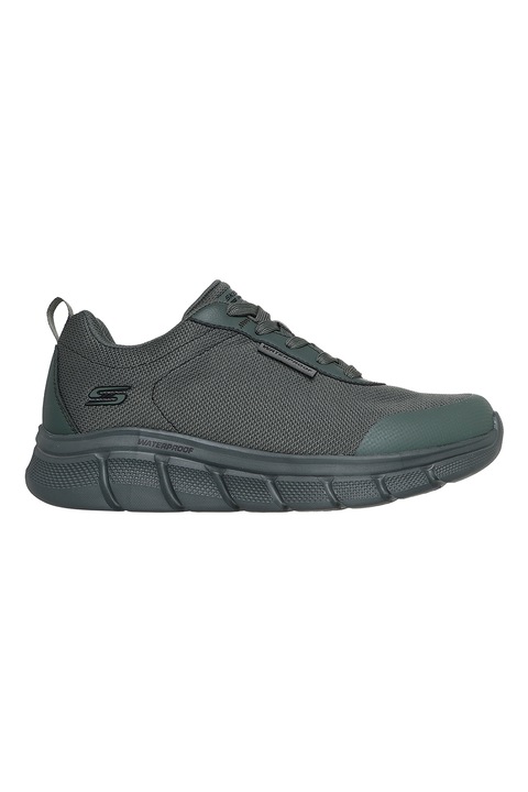 Skechers, Pantofi sport Bobs Flex impermeabili, Kaki