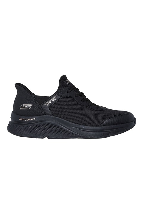 Skechers, Bobs Arch Comfort Slip-Ins hálós sneaker, Aranyszín, Fekete, 39
