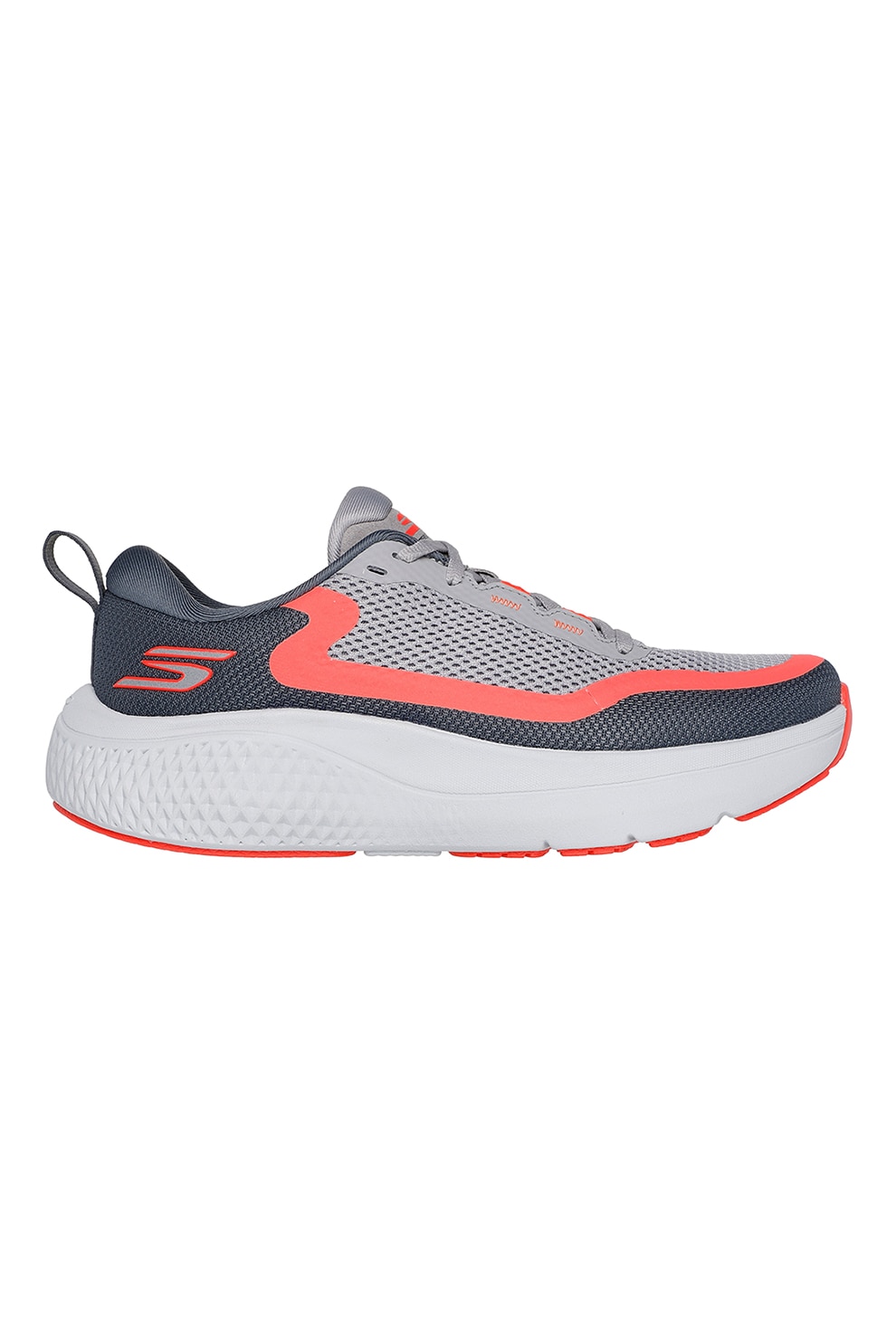 Skechers, Pantofi sport cu logo Go Run Supersonic Max, Gri, Roz somon, 39