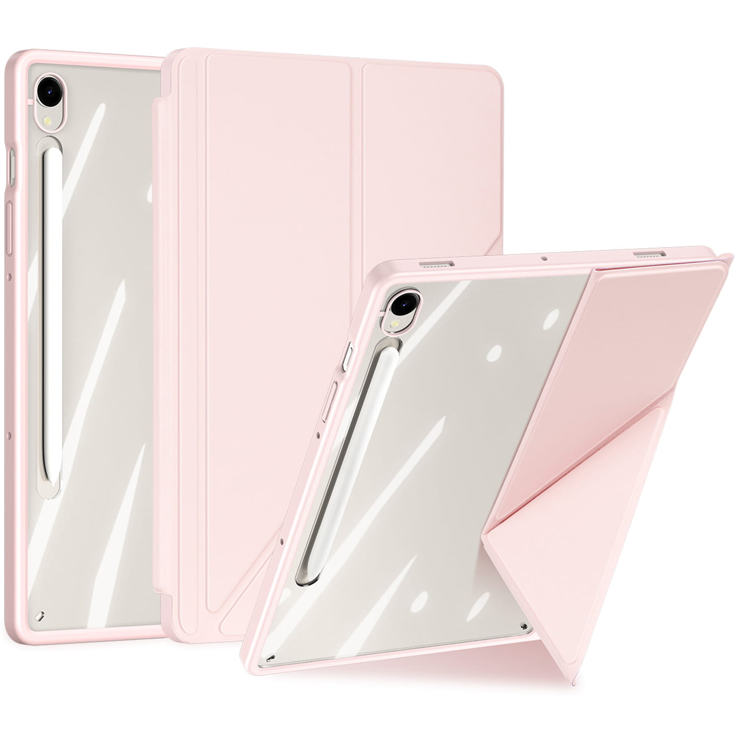 Husa tableta Dux Ducis Magi pentru Samsung Galaxy Tab S10 FE / S9 FE / S9, roz transparent