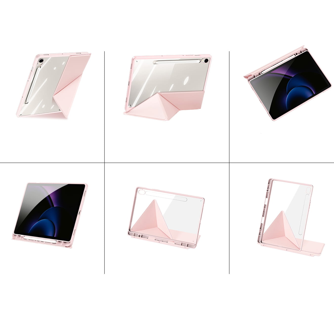 Husa tableta Dux Ducis Magi pentru Samsung Galaxy Tab S10 FE / S9 FE / S9, roz transparent