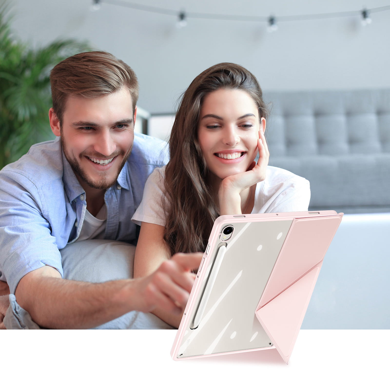 Husa tableta Dux Ducis Magi pentru Samsung Galaxy Tab S10 FE / S9 FE / S9, roz transparent