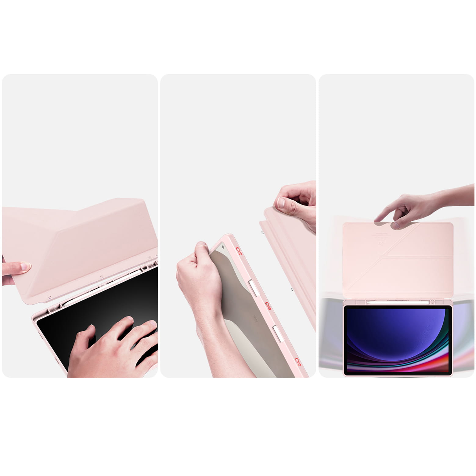 Husa tableta Dux Ducis Magi pentru Samsung Galaxy Tab S10 FE / S9 FE / S9, roz transparent