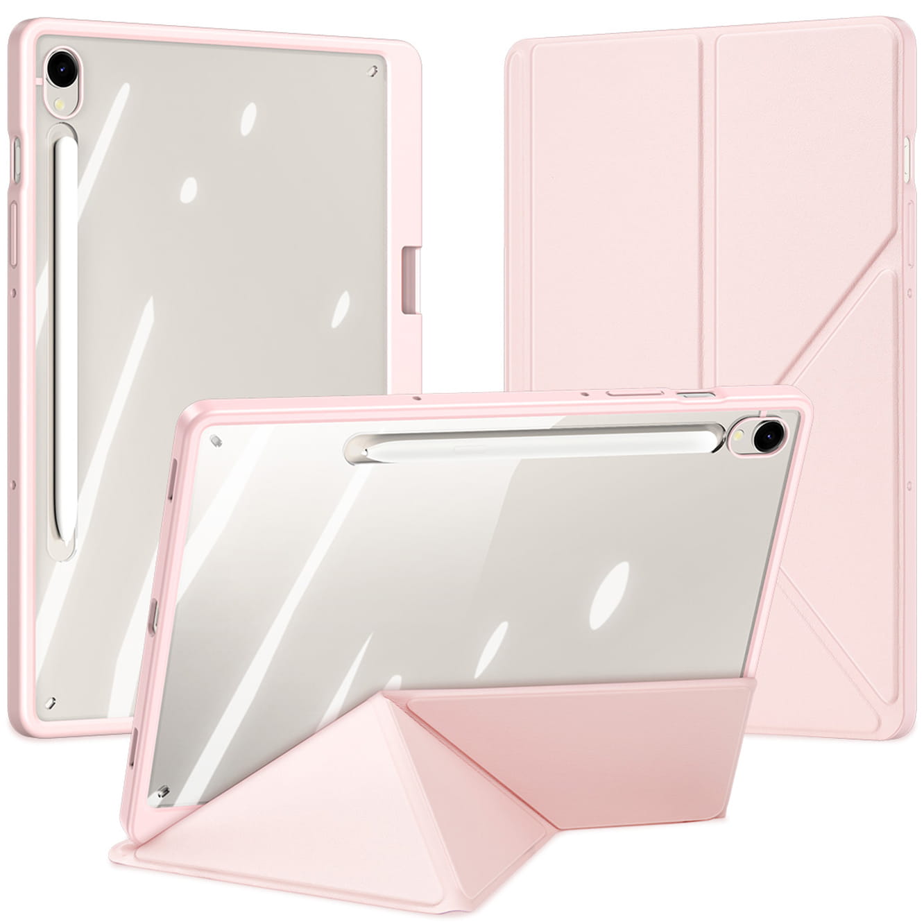 Husa tableta Dux Ducis Magi pentru Samsung Galaxy Tab S10 FE / S9 FE / S9, roz transparent