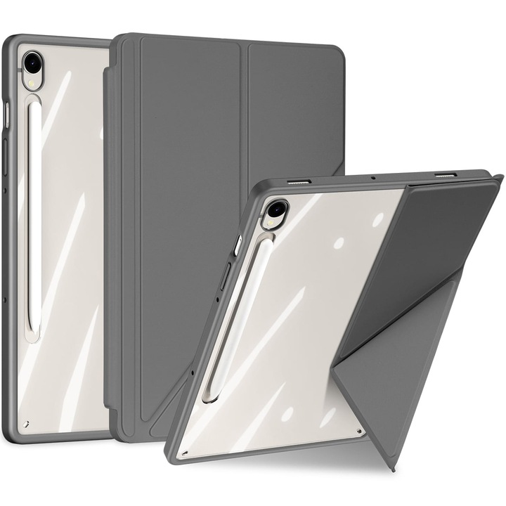Husa tableta Dux Ducis Magi pentru Samsung Galaxy Tab S10 FE / S9 FE / S9, gri transparent