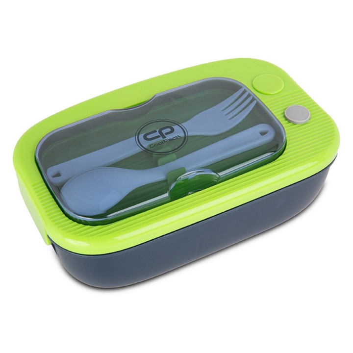 Coolpack - Mil műanyag uzsonnás doboz evőeszközökkel - Blue Green (Z31002)