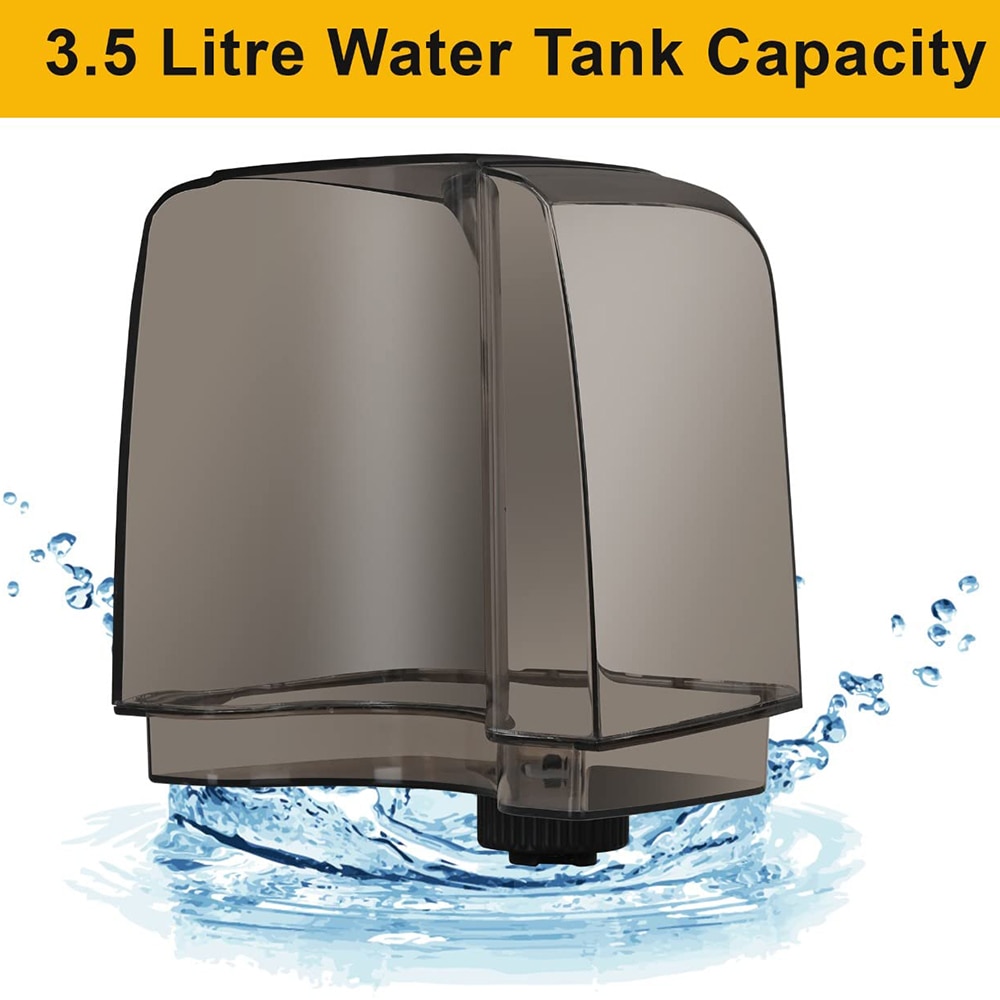 Aparat de calcat cu abur Dollcini, complet din cupru, 2200 W – rezervor de 3,5 l, cap de abur cu 10 gauri, tija reglabila, abur profesional, negru