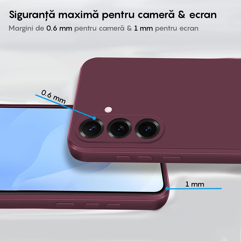 Husa CASEY STUDIOS compatibila cu Samsung Galaxy S25 Plus, Soft Silicone Premium, Microfibra in Interior, pentru Incarcare Wireless, Margini Ridicate pentru Protectia Ecranului si a Camerelor