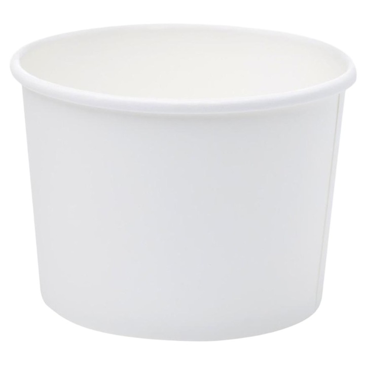 Set 2 x 50 Boluri din Carton, 480 ml, Biodegradabile, PLA Albe, 115 mm
