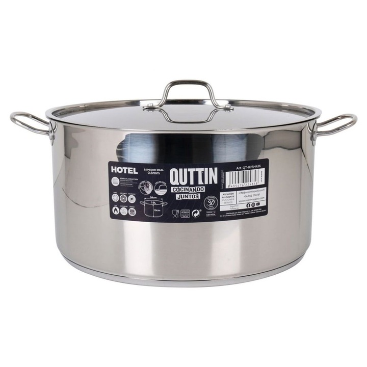 Cratita inox cu capac, 19 litri, model Hotel