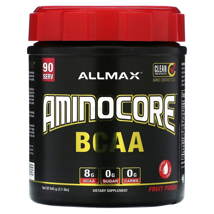 Pudra ALLMAX, AMINOCORE BCAA, punch de fructe, 945 g