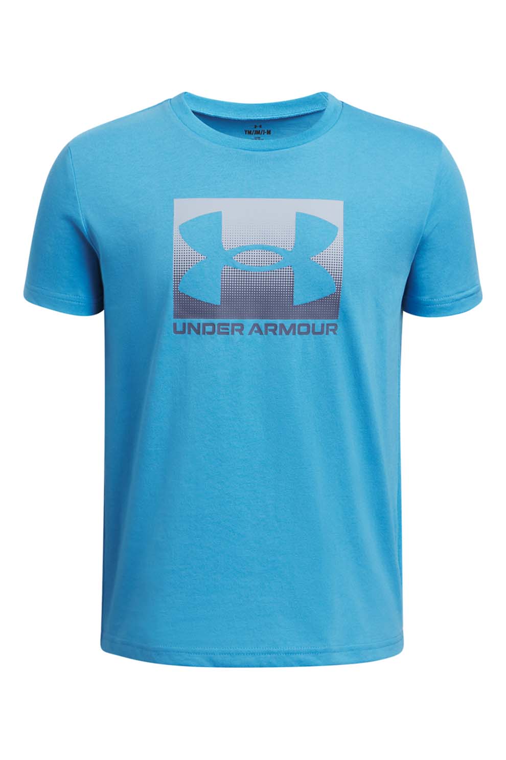 Under Armour, Tricou cu logo Boxed Sports, Albastru aquamarin, 127-137 CM