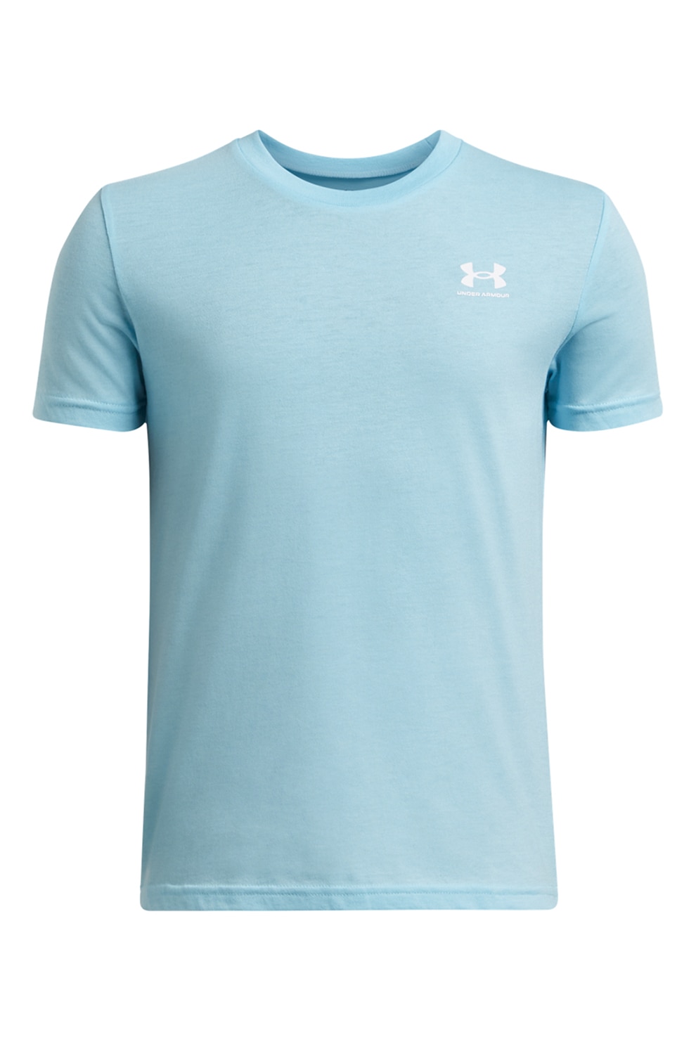 Under Armour, Tricou cu logo Sportstyle, Turcoaz, Alb optic, 149-160 CM