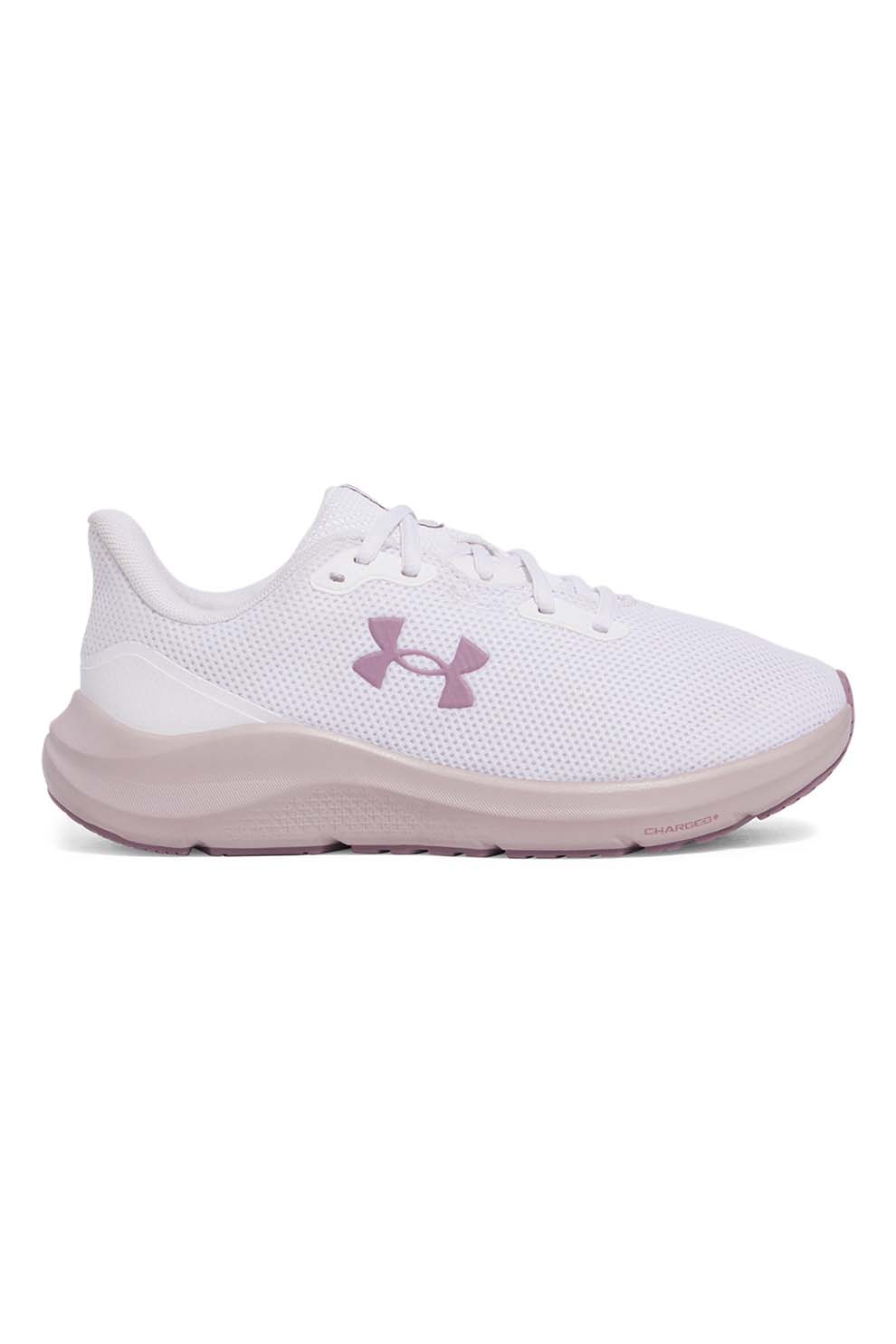 Under Armour, Pantofi low-cut Charged Pursuit 4 pentru alergare, Alb, Violet prafuit, 5.5