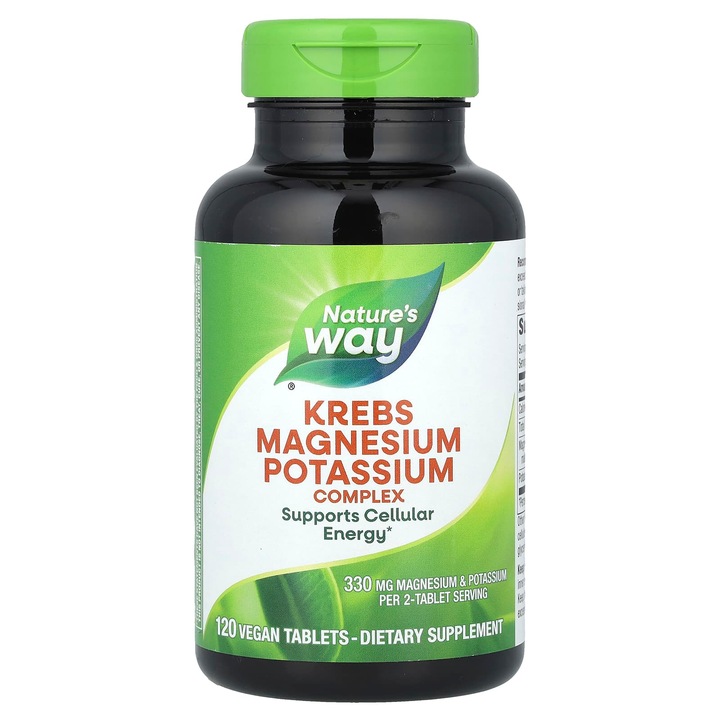 Complex de magneziu si potasiu, Nature's Way, 120 tablete vegane, 345 mg