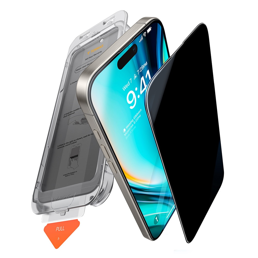 Husa Protectie Compatibila cu GlassGo Install Master Privacy, Torras, iPhone 16 - Black
