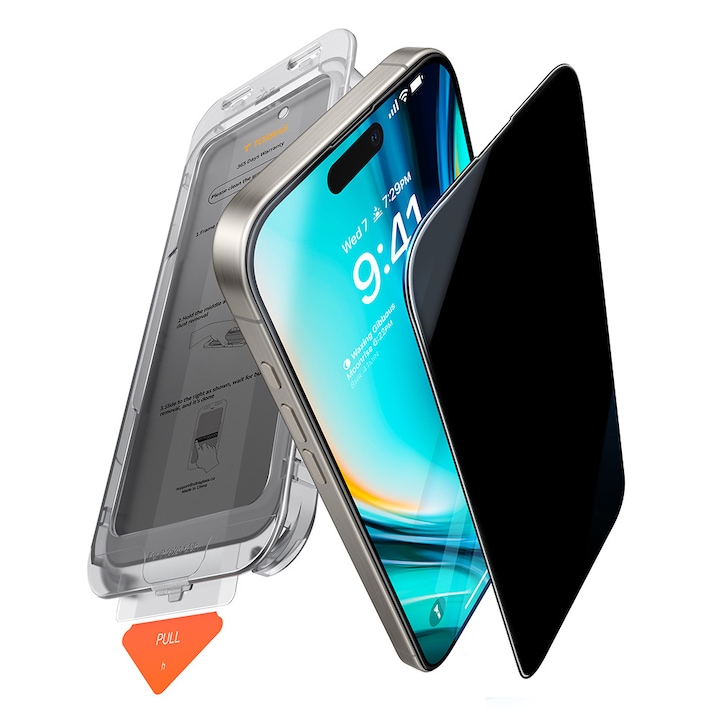 iPhone 16 Plus tok – Torras GlassGo Install Master Privacy – Átlátszó