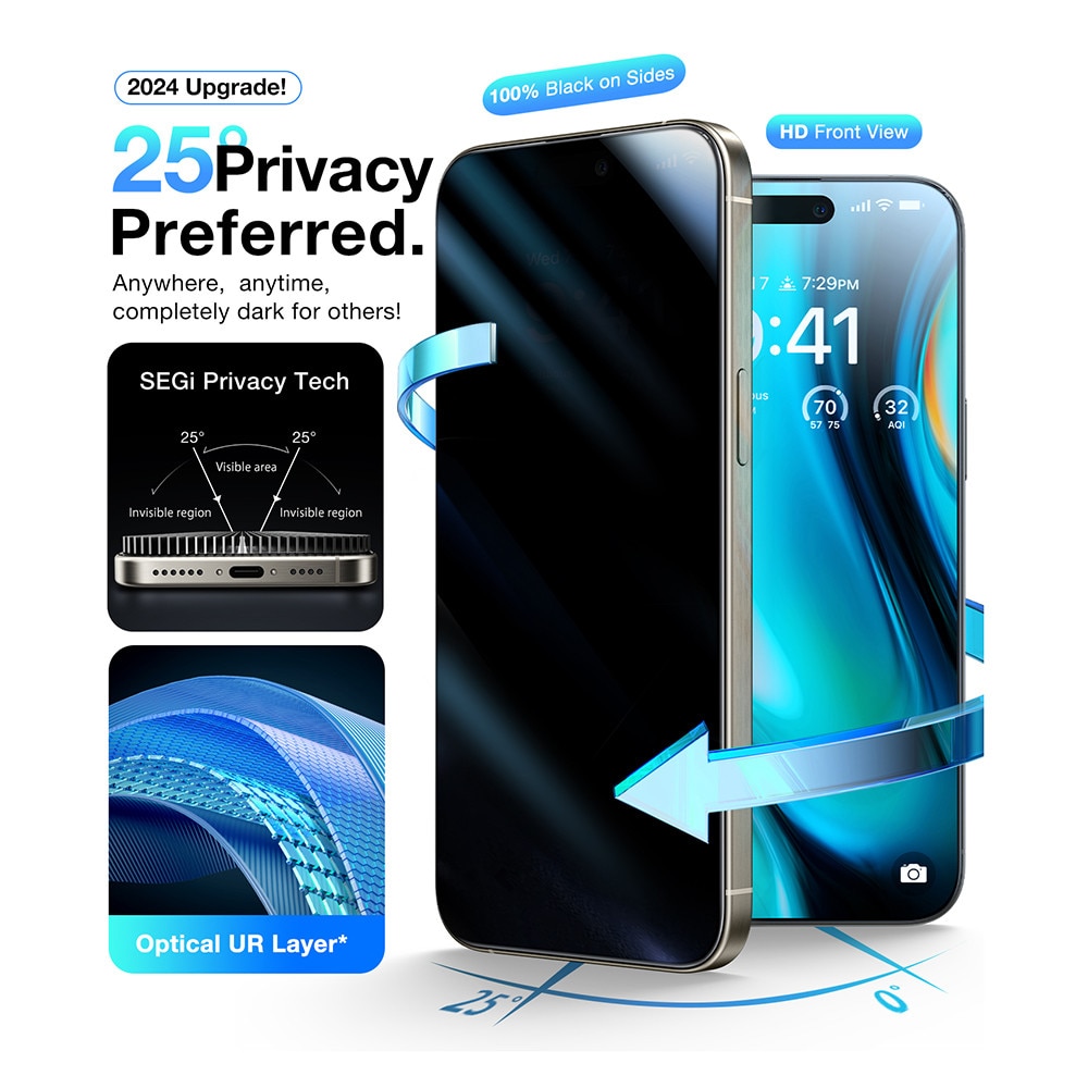 Husa Protectie Compatibila cu GlassGo Install Master Privacy, Torras, iPhone 16 - Black
