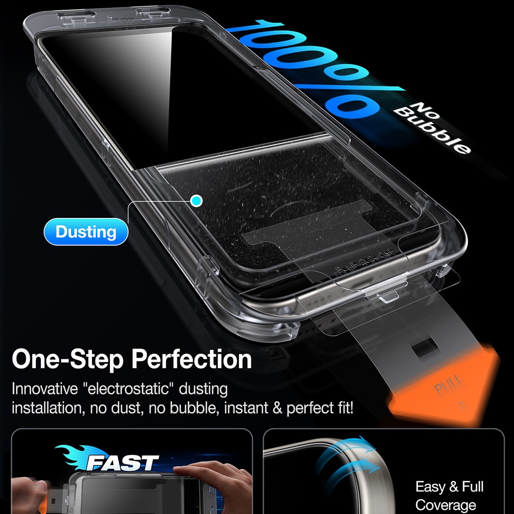 Husa Protectie Compatibila cu GlassGo Install Master Privacy, Torras, iPhone 16 - Black