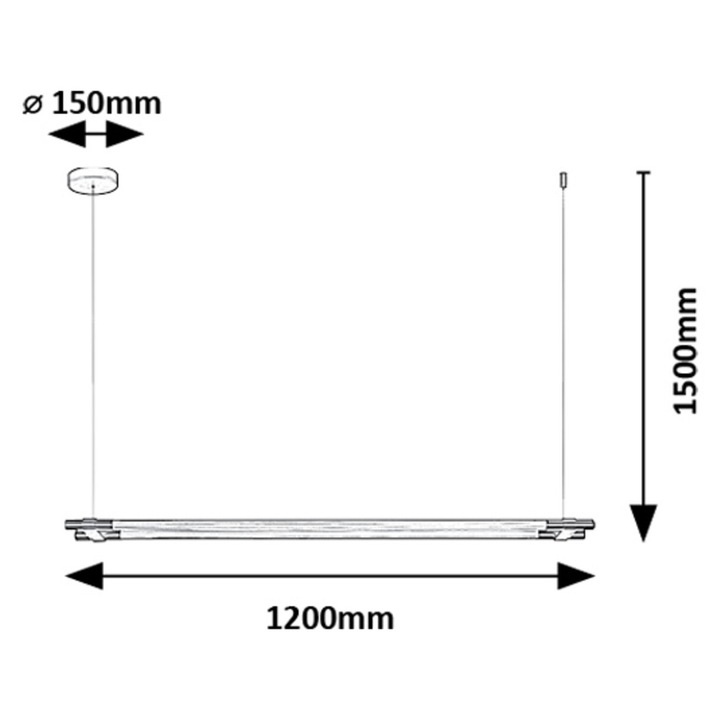Пендел Rabalux Nivaro черен LED 28W 3050Lm 3000K височина 120см IP20