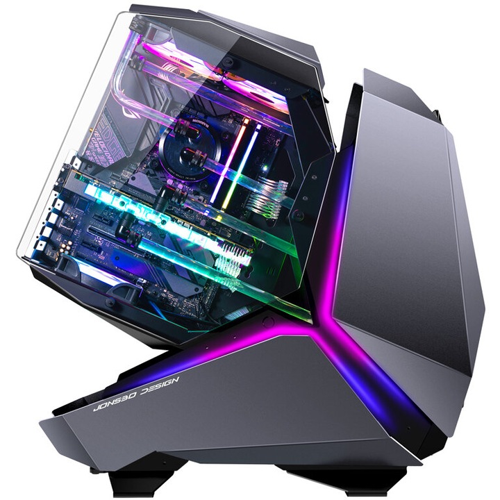Carcasă Jonsbo MOD5 Big-Tower Showcase, Sticlă Temperată, Negru