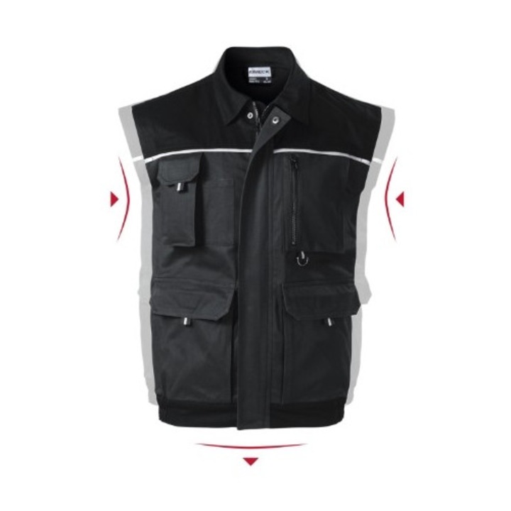 Vesta de lucru pentru barbati, Woody W52, Malfini Ebony Gray 44/46