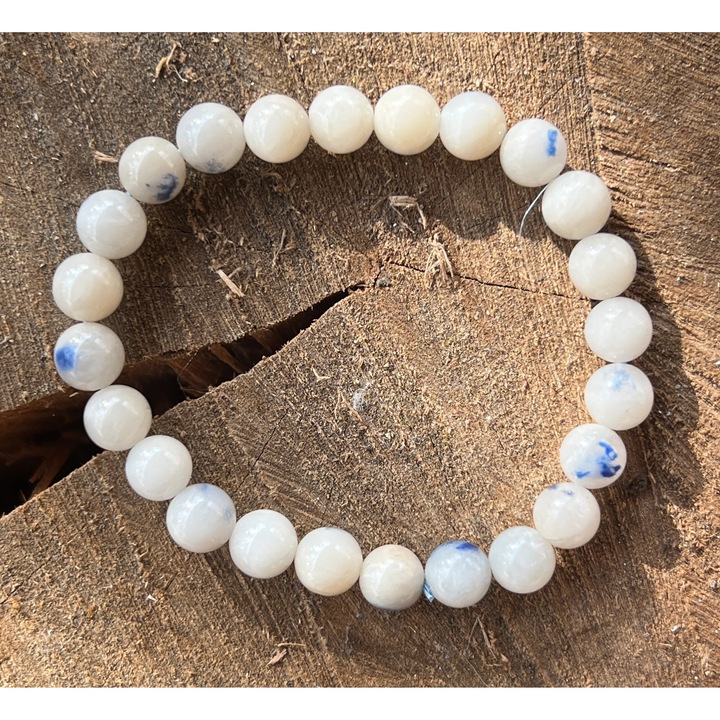 Bratara cianit in cuart, Druzy, pietre semipretioase, 7-8 mm