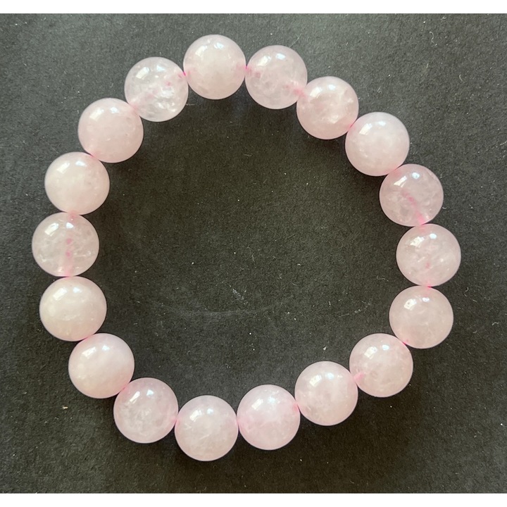 Bratara cuart roz, Druzy, pietre semipretioase, 10 mm