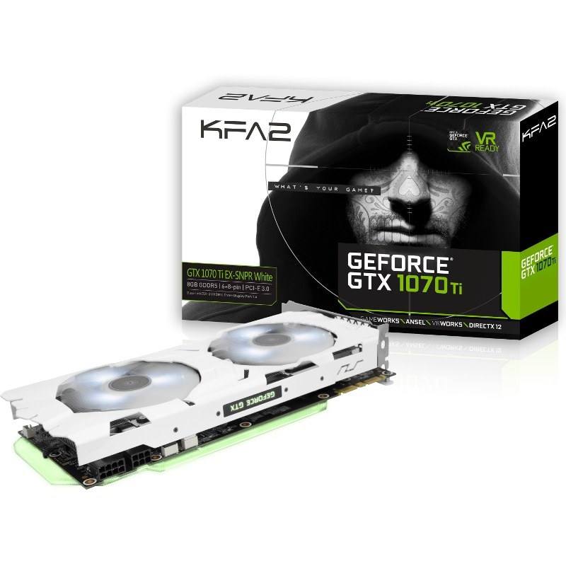 Placa video KFA GTX 1070 Ti EX-SNPR WHITE, 8GB GDDR5, 256-bit