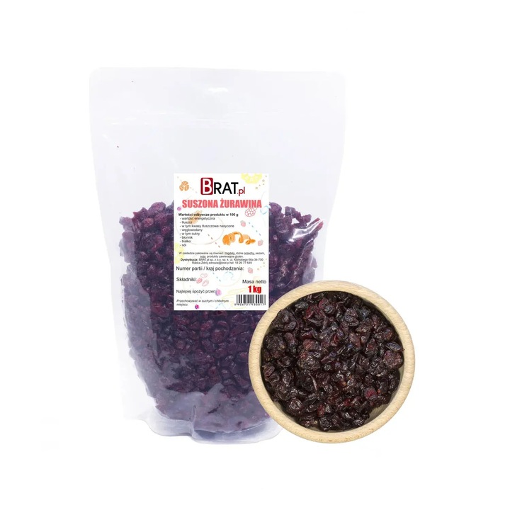 Merisoare uscate 1kg, Brat.pl, bogat in antioxidanti, dulce-acrisor