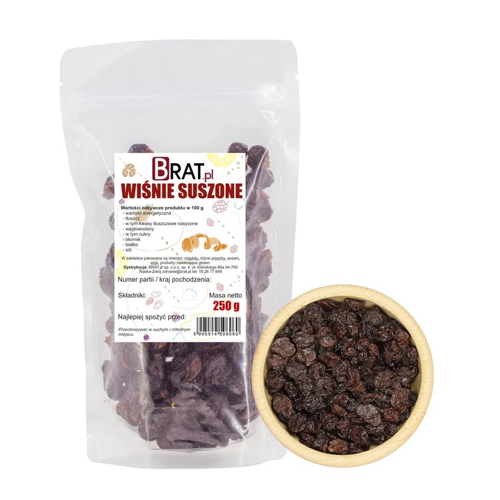 Cirese uscate 250g, Brat.pl, snack sanatos, ambalaj tip doypack