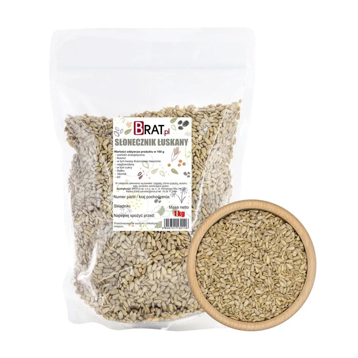 Seminte de floarea-soarelui 1kg, Brat.pl, bogate in proteine si grasimi sanatoase
