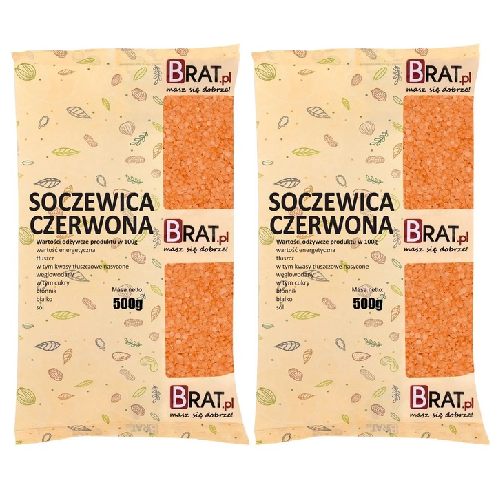 Linte rosie, Brat.pl, 2x500g, naturala, bogata in proteine