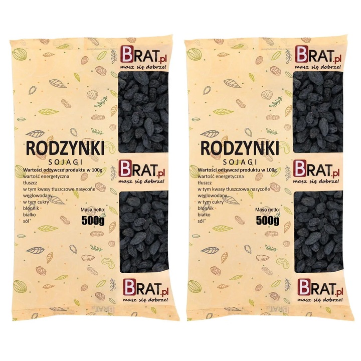 Stafide Sojagi set 1kg (2x500g), naturale, ciocolata inchisa