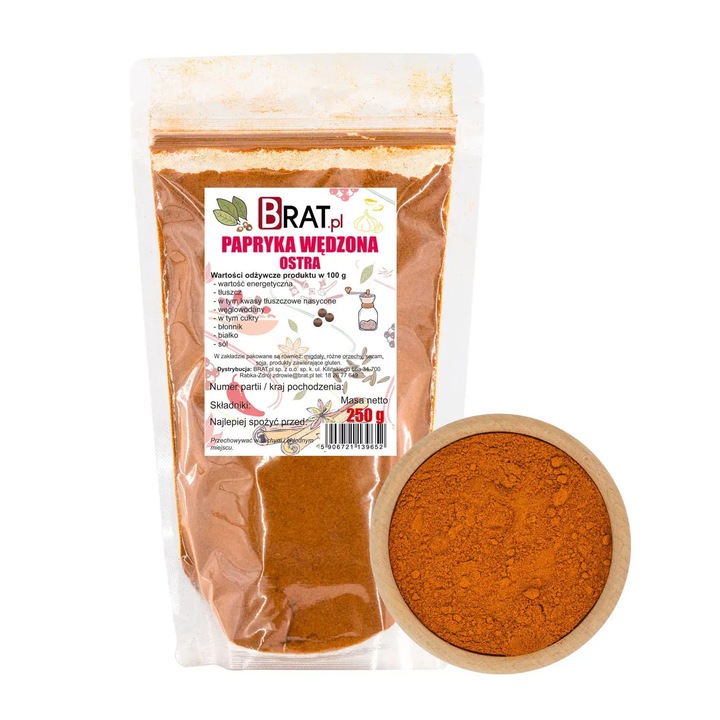 Paprika iute afumata 250g, Brat.pl, naturala, bogata in vitamina C