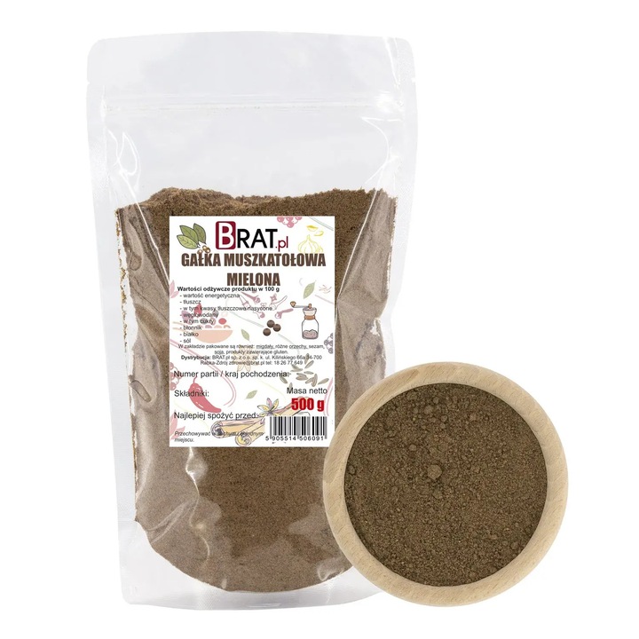 Nucsoara macinata 500g, Brat.pl, naturala, aromata, ambalaj doypack