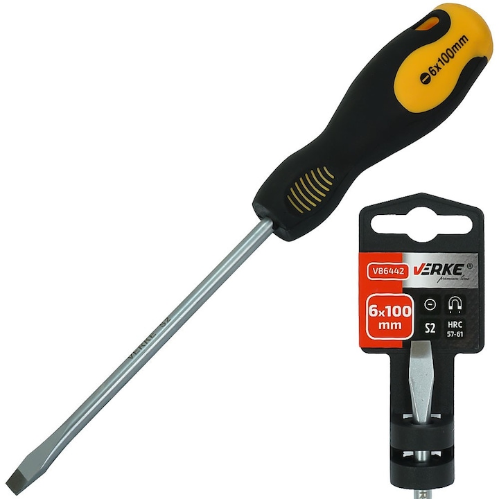 Lapos csavarhúzó, 6x100mm, V86442, Verke
