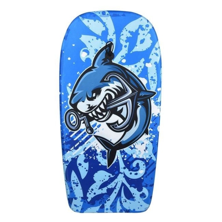 Дъска за плуване за деца, модел синя акула 45x91cm • Лека дъска за сърф за басейн и море • Аксесоар за плуване за момчета ANTBRO®