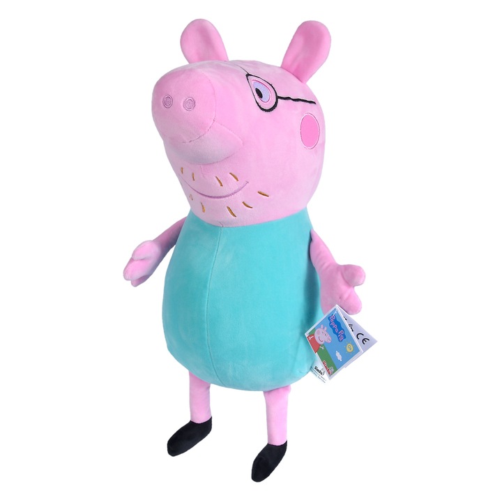 Jucarie de plus Peppa Pig, Papa Pig, 37 cm