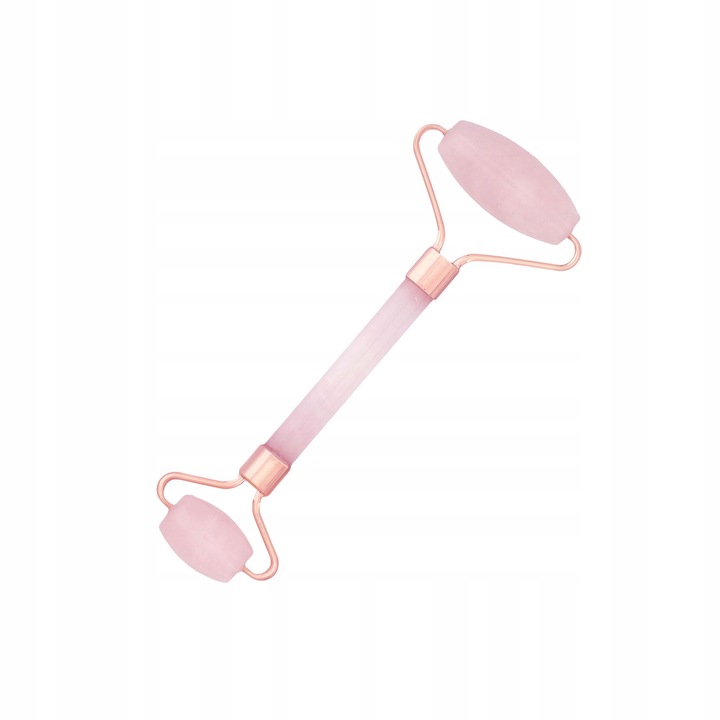 Rola masaj facial, roz, quartz 14x4.5x2.2cm