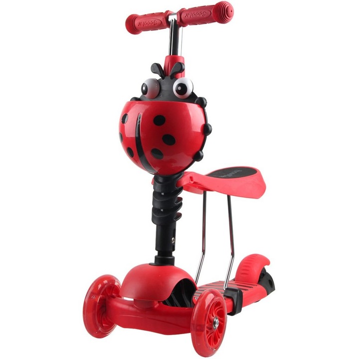 Enero 2az1 piros LED gyermek roller 58x27cm