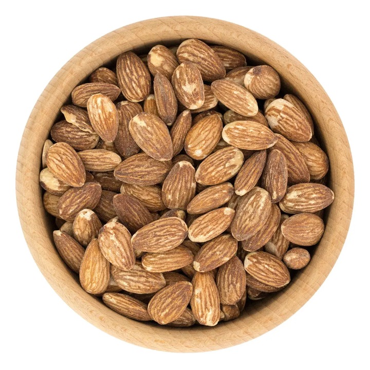 Migdale prajite sarate Brat.pl 250g, bogate in proteine, continut ridicat de grasimi sanatoase