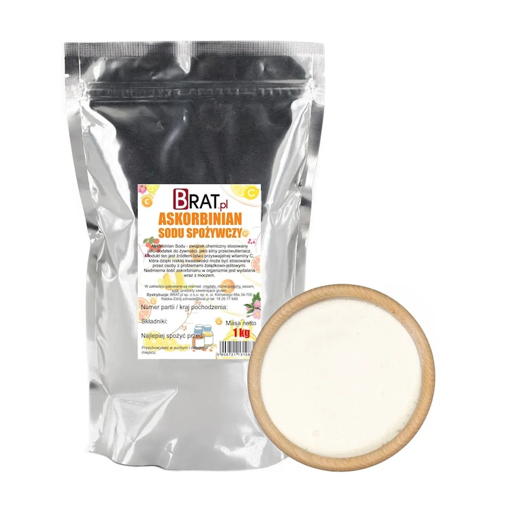 Ascorbat de sodiu 1kg, vitamina C, puritate 99,85%