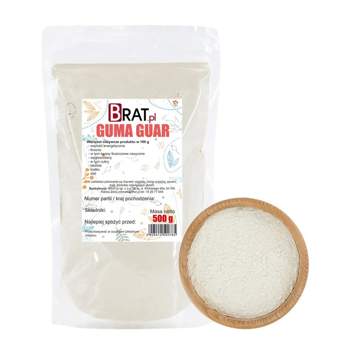 Guma guar 500g, Brat.pl, naturala, fara gluten, ambalaj doypack