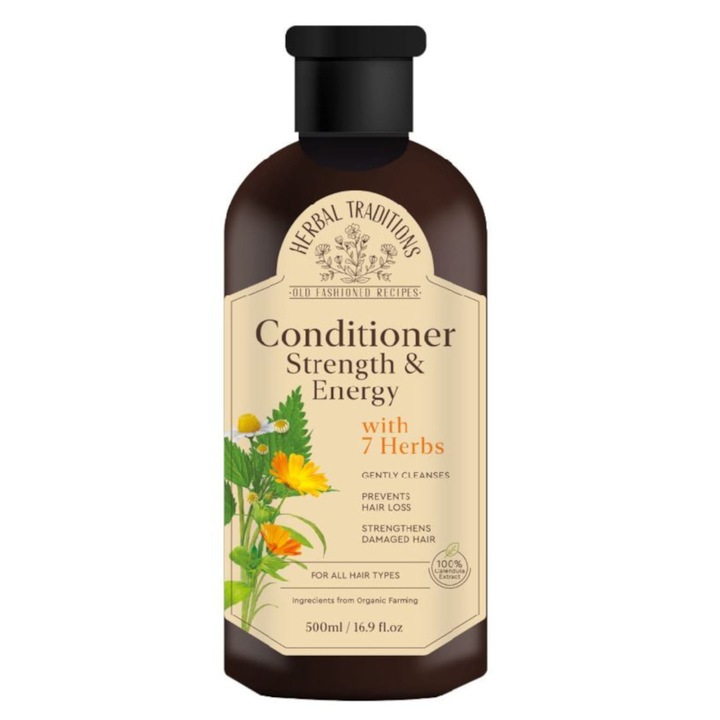 Balsam de par Herbal Traditions cu 7 ierburi, 500ml, pentru intarirea si stimularea cresterii parului