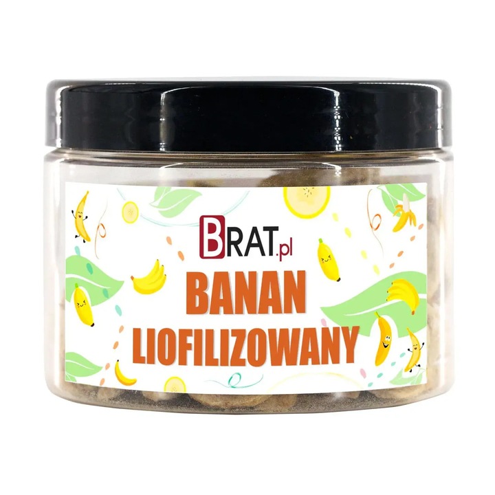 Banane liofilizate 50g, Brat.pl, snack sanatos, bogat in potasiu, ambalaj plastic