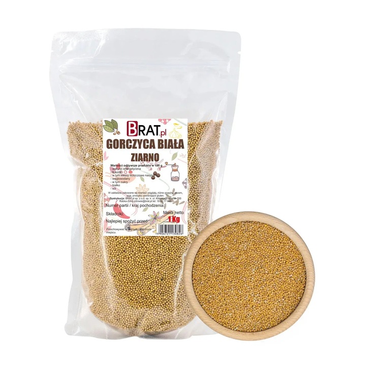 Mustar alb boabe 1kg, Brat.pl, natural
