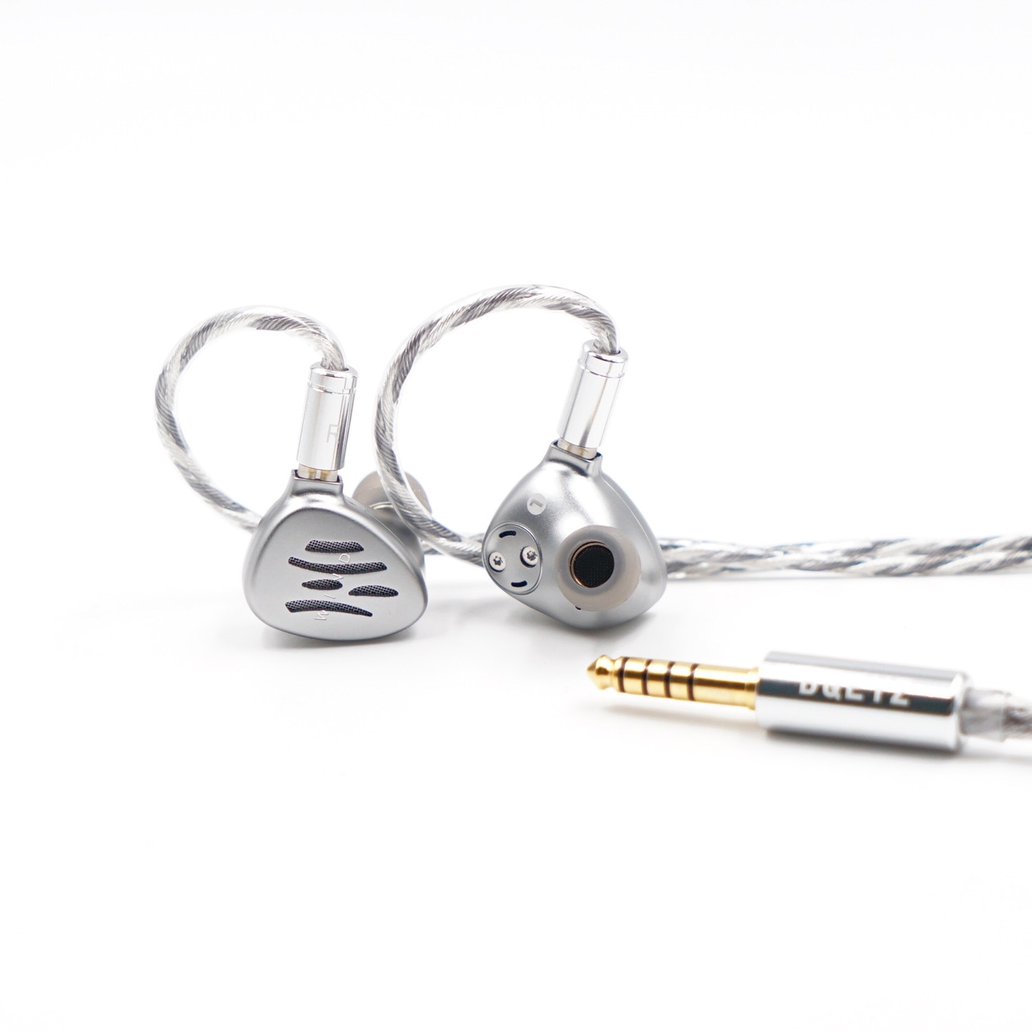 casti cu fir BQEYZ Wind bas puternic HiFi IEM, tehnologie hibrida BC+DD, monitorizare, sport, anulare fizica a zgomotului, player, transmisie inalta, cu fir, OFC, driver dinamic 4.4mm, argintiu