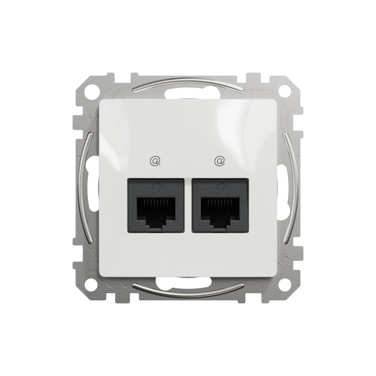 Priza dubla internet RJ45, 5E, IP20, Alb, Schneider Sedna Design - eMAG.ro