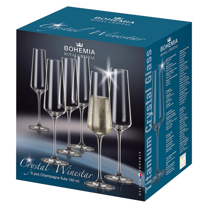Set 6 pahare cristal Bohemia Winestar 160ml